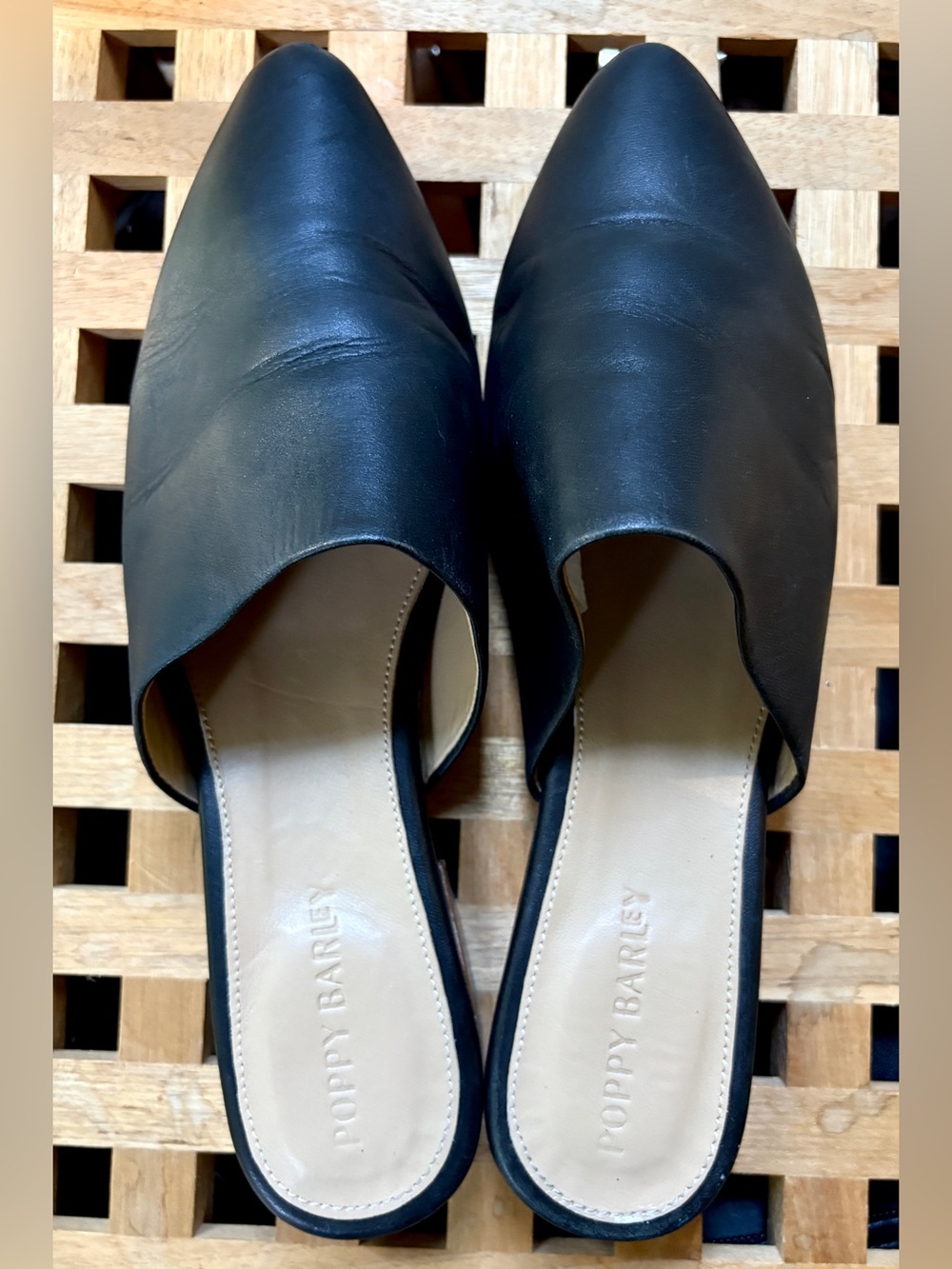 Poppy Barley leather mules